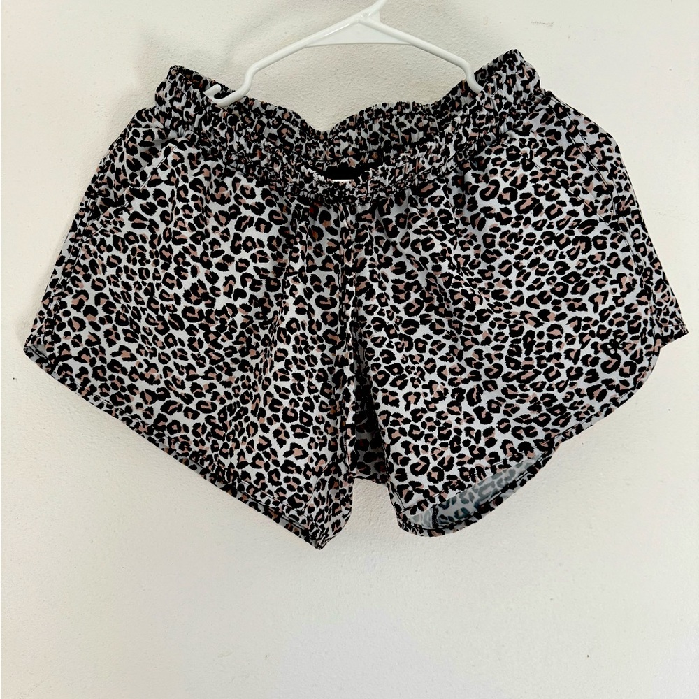 Albion Black and White Leopard Athletic Shorts